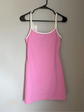 Pink Lily Pink Mini Dress with White Trim